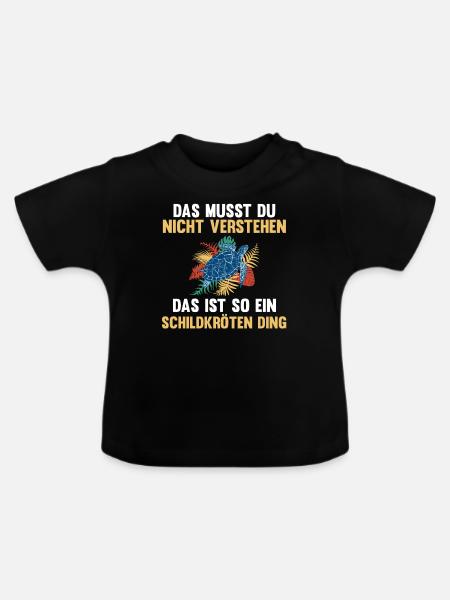 Schildkröte Schildkröten - Baby Bio-T-Shirt mit Rundhals - Schwarz