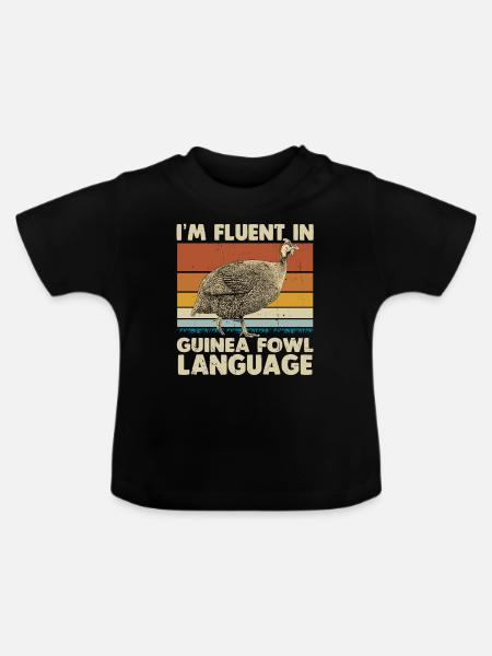 Perlhuhn - Baby Bio-T-Shirt mit Rundhals - Schwarz