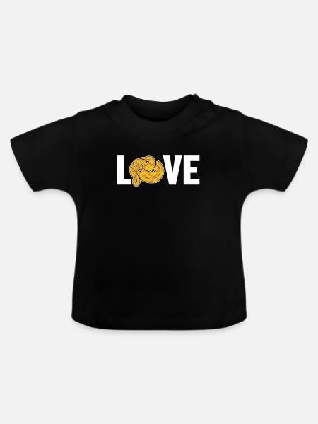 Love Schuppenkriechtiere Python Schlange Banana - Baby Bio-T-Shirt mit Rundhals - Schwarz