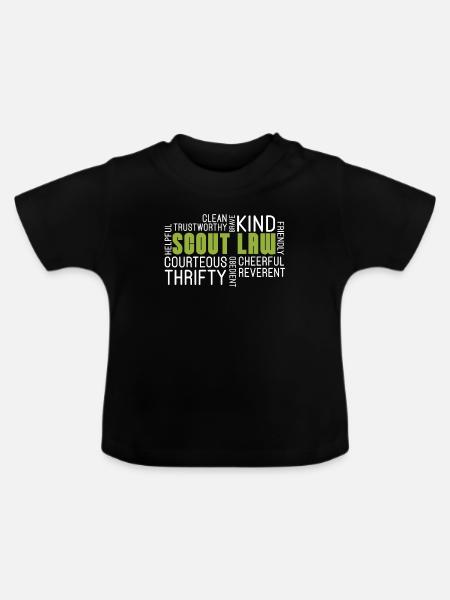 Pfadfinder Gesetz - Baby Bio-T-Shirt mit Rundhals - Schwarz