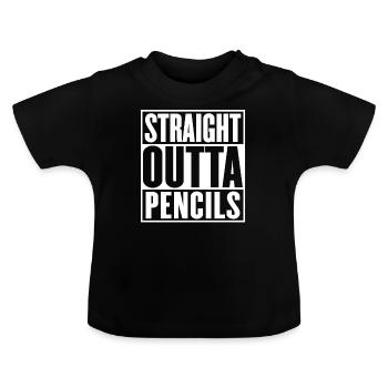 Straight Outta Bleistifte Abschlussfeier Lustig - Baby Bio-T-Shirt mit Rundhals - Schwarz - Vorne