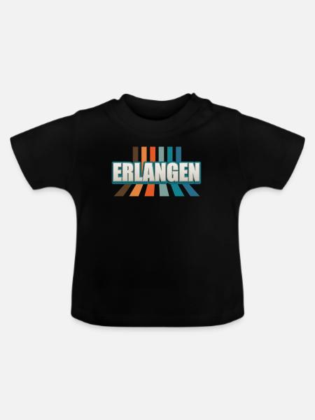Erlangenerin Erlangener Erlangen - Baby Bio-T-Shirt mit Rundhals - Schwarz