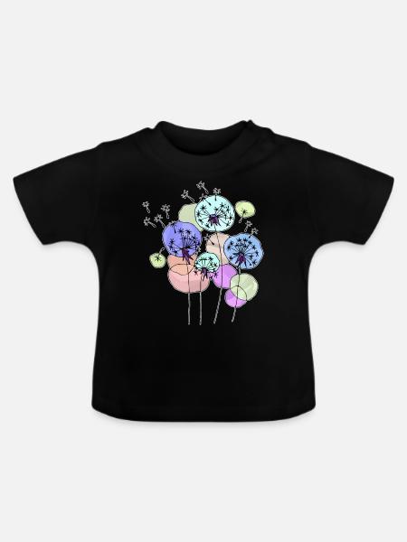 Löwenzahn - Baby Bio-T-Shirt mit Rundhals - Schwarz