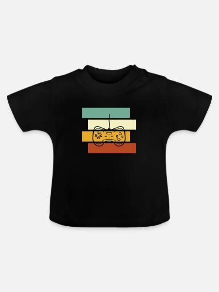 Gaming Retro - Baby Bio-T-Shirt mit Rundhals - Schwarz