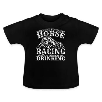 Prévisions de week-end Courses de chevaux - T-shirt bio col rond Bébé - noir - Devant