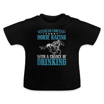 Prévisions de week-end Courses de chevaux - T-shirt bio col rond Bébé - noir - Devant
