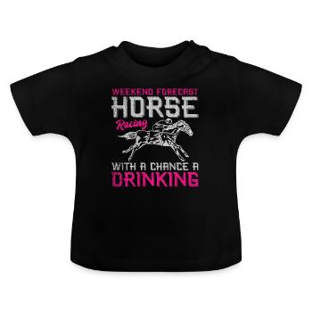 Prévisions de week-end Courses de chevaux - T-shirt bio col rond Bébé - noir - Devant