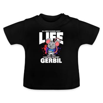 Rennmaus Maus Geschenk - Baby Bio-T-Shirt mit Rundhals - Schwarz - Vorne