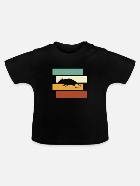 Maus Retro - Baby Bio-T-Shirt mit Rundhals - Schwarz