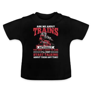 Eisenbahn Modelleisenbahn - Baby Bio-T-Shirt mit Rundhals - Schwarz - Vorne