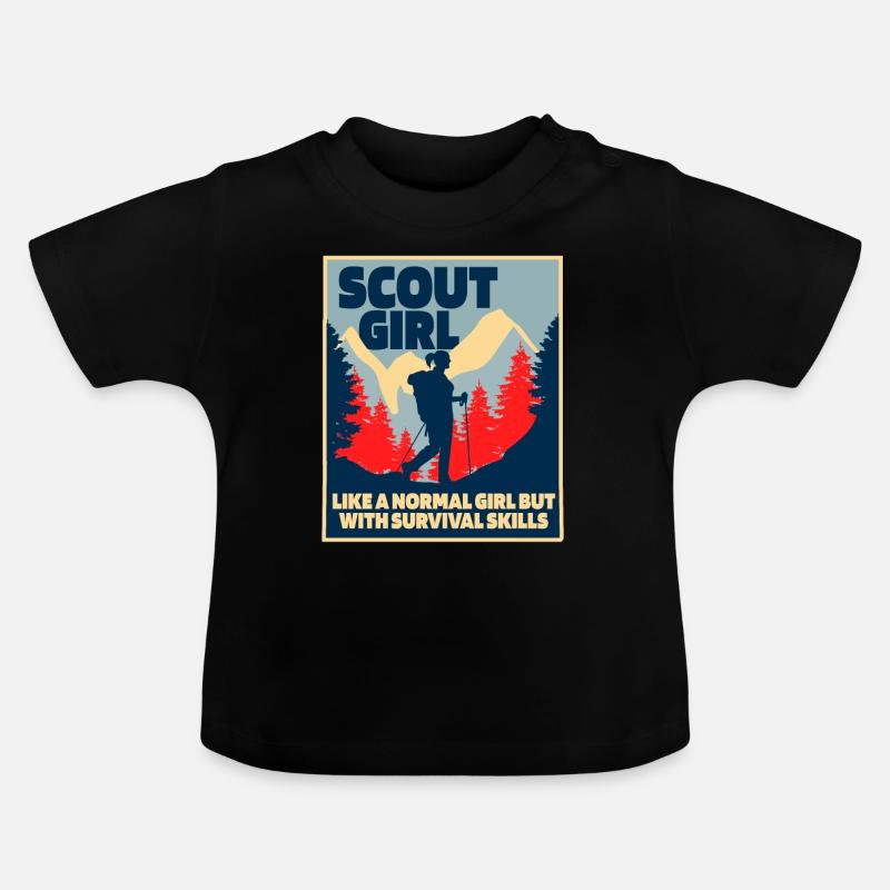Fille scoute - T-shirt bio col rond Bébé - noir