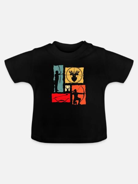 Archer Retro Archery - Baby Bio-T-Shirt mit Rundhals - Schwarz