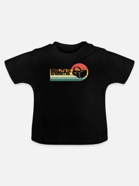 Virtual Reality VR Geschenk - Baby Bio-T-Shirt mit Rundhals - Schwarz