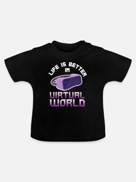 Virtual Reality VR Geschenk - Baby Bio-T-Shirt mit Rundhals - Schwarz