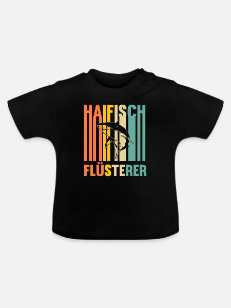 Fische Haifisch - Baby Bio-T-Shirt mit Rundhals - Schwarz