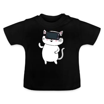 Virtual Reality VR Geschenk - Baby Bio-T-Shirt mit Rundhals - Schwarz - Vorne
