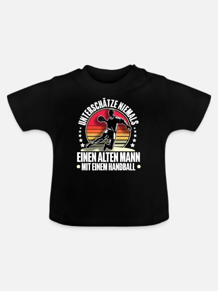 Handball Handballer - Baby Bio-T-Shirt mit Rundhals - Schwarz