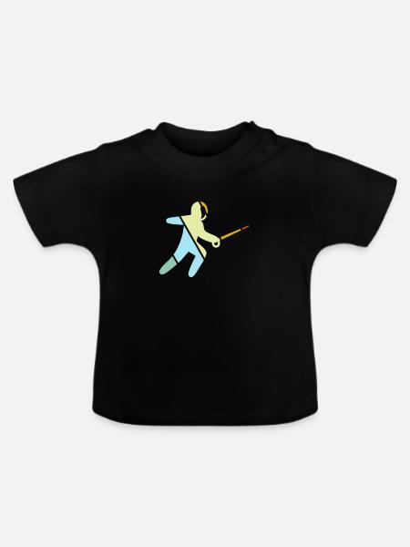 Fechten Retro - Baby Bio-T-Shirt mit Rundhals - Schwarz