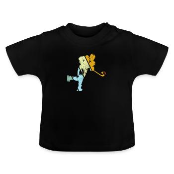 Eishockey Retro - Baby Bio-T-Shirt mit Rundhals - Schwarz - Vorne