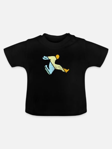 Parkour Retro - Baby Bio-T-Shirt mit Rundhals - Schwarz