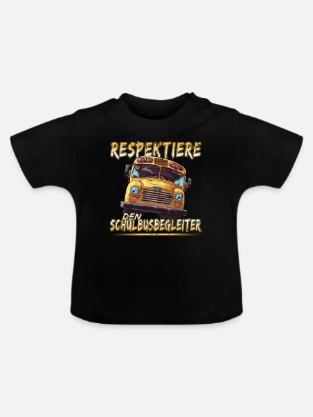 Schulbuswärter - Schulbusfahrer - Baby Bio-T-Shirt mit Rundhals - Schwarz
