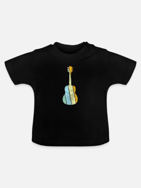 Gitarre Retro - Baby Bio-T-Shirt mit Rundhals - Schwarz