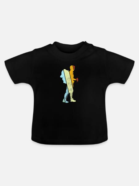 Wandern Retro - Baby Bio-T-Shirt mit Rundhals - Schwarz