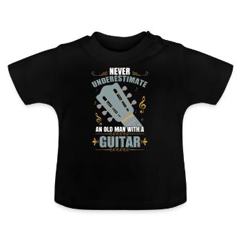 Akustische Gitarre Herren - Baby Bio-T-Shirt mit Rundhals - Schwarz - Vorne