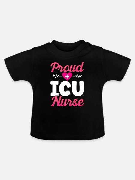 Stolze Intensivkrankenschwester Intensivpflege - Baby Bio-T-Shirt mit Rundhals - Schwarz