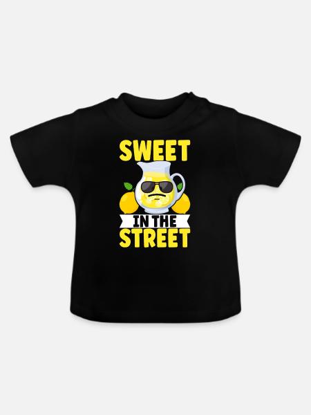 Limonade Limonadenstand - Baby Bio-T-Shirt mit Rundhals - Schwarz