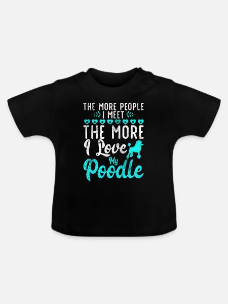 Poodle Gifts - Baby Bio-T-Shirt mit Rundhals - Schwarz