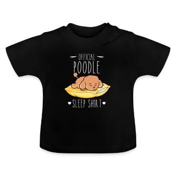 Chemise de sommeil Caniche officielle - T-shirt bio col rond Bébé - noir - Devant