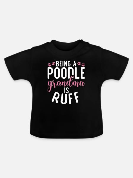 Poodle Gifts - Baby Bio-T-Shirt mit Rundhals - Schwarz