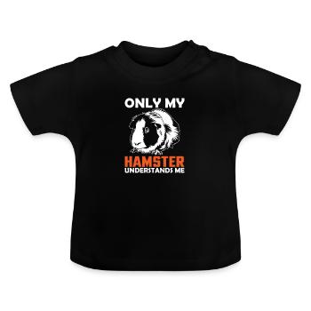 Hamster Pet Owner Animal Boys Girls Cute Hamster - Baby Organic T-Shirt with Round Neck - black - Front