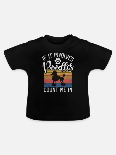 Poodle Gifts - Baby Bio-T-Shirt mit Rundhals - Schwarz
