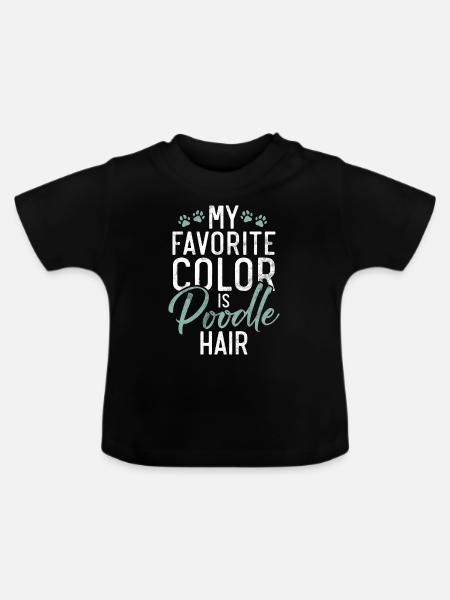 Poodle Gifts - Baby Bio-T-Shirt mit Rundhals - Schwarz