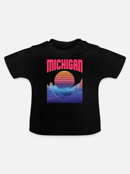 michigan - Baby Bio-T-Shirt mit Rundhals - Schwarz