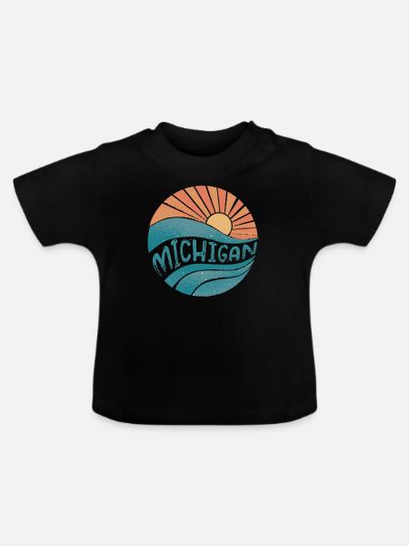 michigan - Baby Bio-T-Shirt mit Rundhals - Schwarz
