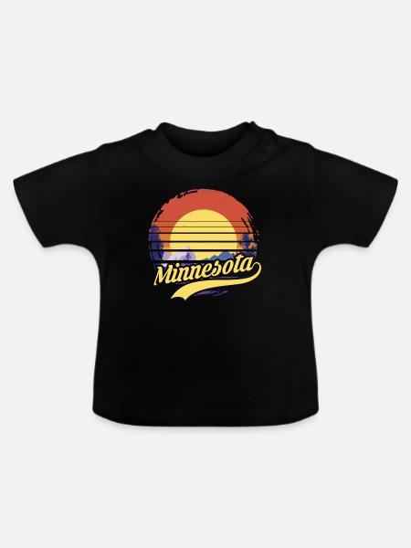 Minnesota - Baby Bio-T-Shirt mit Rundhals - Schwarz