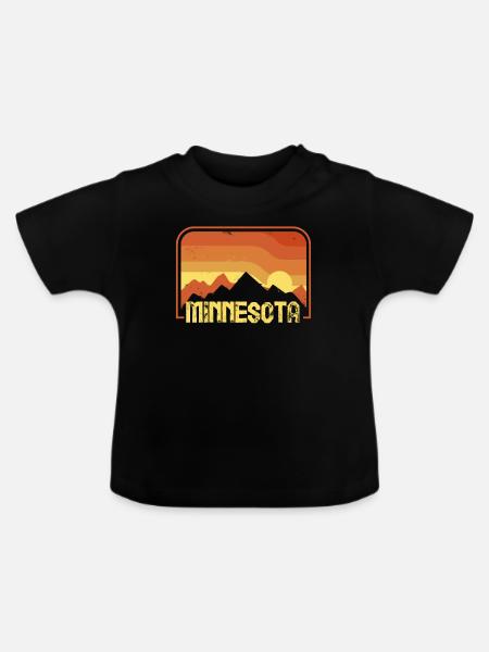 Minnesota - Baby Bio-T-Shirt mit Rundhals - Schwarz