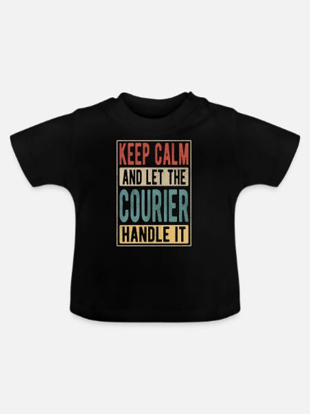 Kurier Retro Geschenk - Baby Bio-T-Shirt mit Rundhals - Schwarz