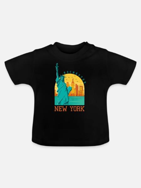 Rochester, New York - Baby Bio-T-Shirt mit Rundhals - Schwarz