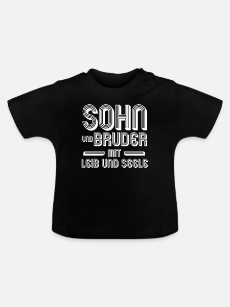 Sohn Bruder - Baby Bio-T-Shirt mit Rundhals - Schwarz