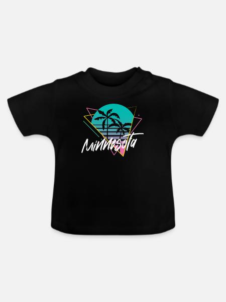 Minnesota - Baby Bio-T-Shirt mit Rundhals - Schwarz