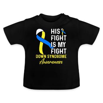 Down syndrome consciousness - Baby Organic T-Shirt with Round Neck - black - Front