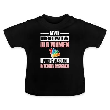 Interior Designer Gift Interior Decoration Designer - Baby Organic T-Shirt with Round Neck - black - Front