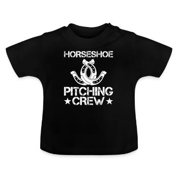 Horseshoe Pitching Crew - Baby Bio-T-Shirt mit Rundhals - Schwarz - Vorne