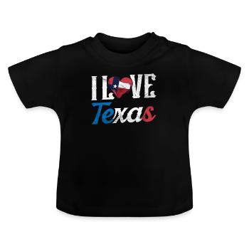 Ich Liebe Texas Sprüche Texanisch Texaner Stolz - Baby Bio-T-Shirt mit Rundhals - Schwarz - Vorne