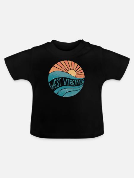 West Virginia - Baby Bio-T-Shirt mit Rundhals - Schwarz
