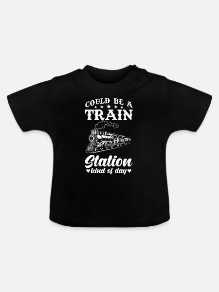 Zugreise Reise - Baby Bio-T-Shirt mit Rundhals - Schwarz